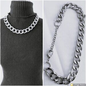 Worthington Fashion Jewelry Silver Tone Heavy Choker Chain Necklace